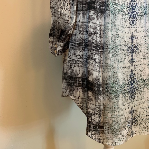 Theyskens' Theory | Dress in Gray White Multicolor Silk High-low Hem - Picture 7 of 11